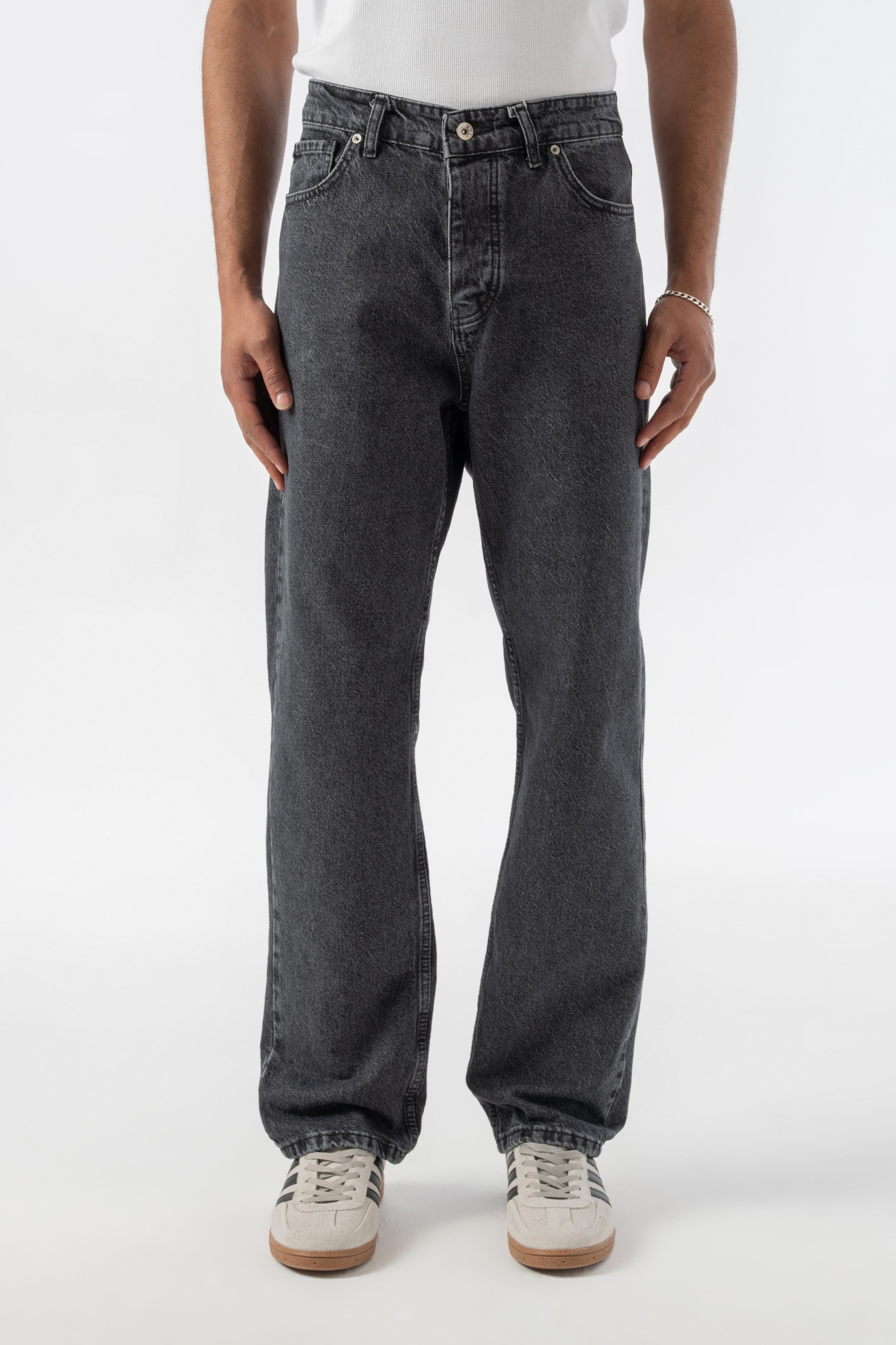 Baggy Jean Pantolon - Füme