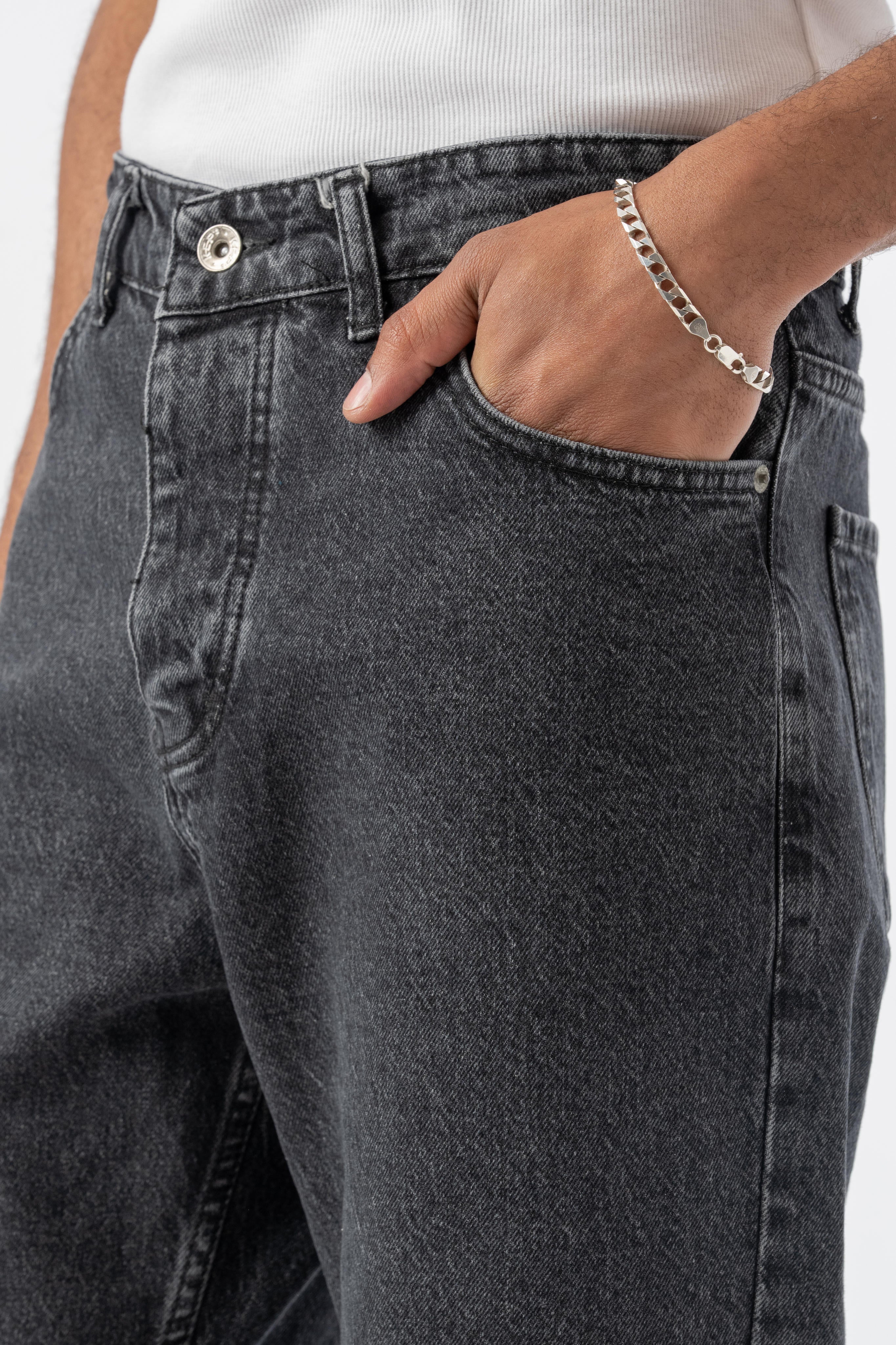 Baggy Jean Pantolon - Füme