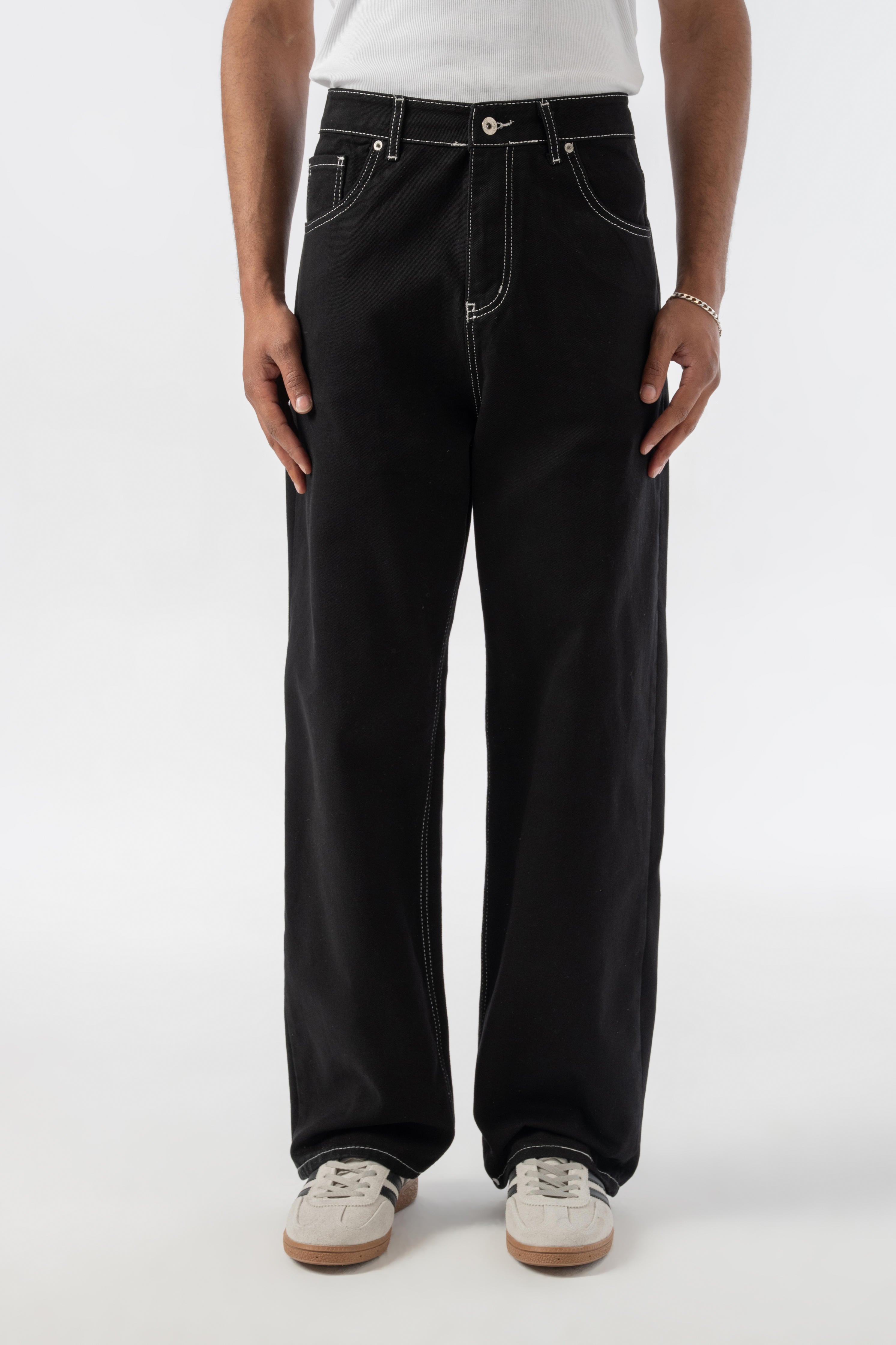 Relax Baggy Jean Pantolon - Siyah