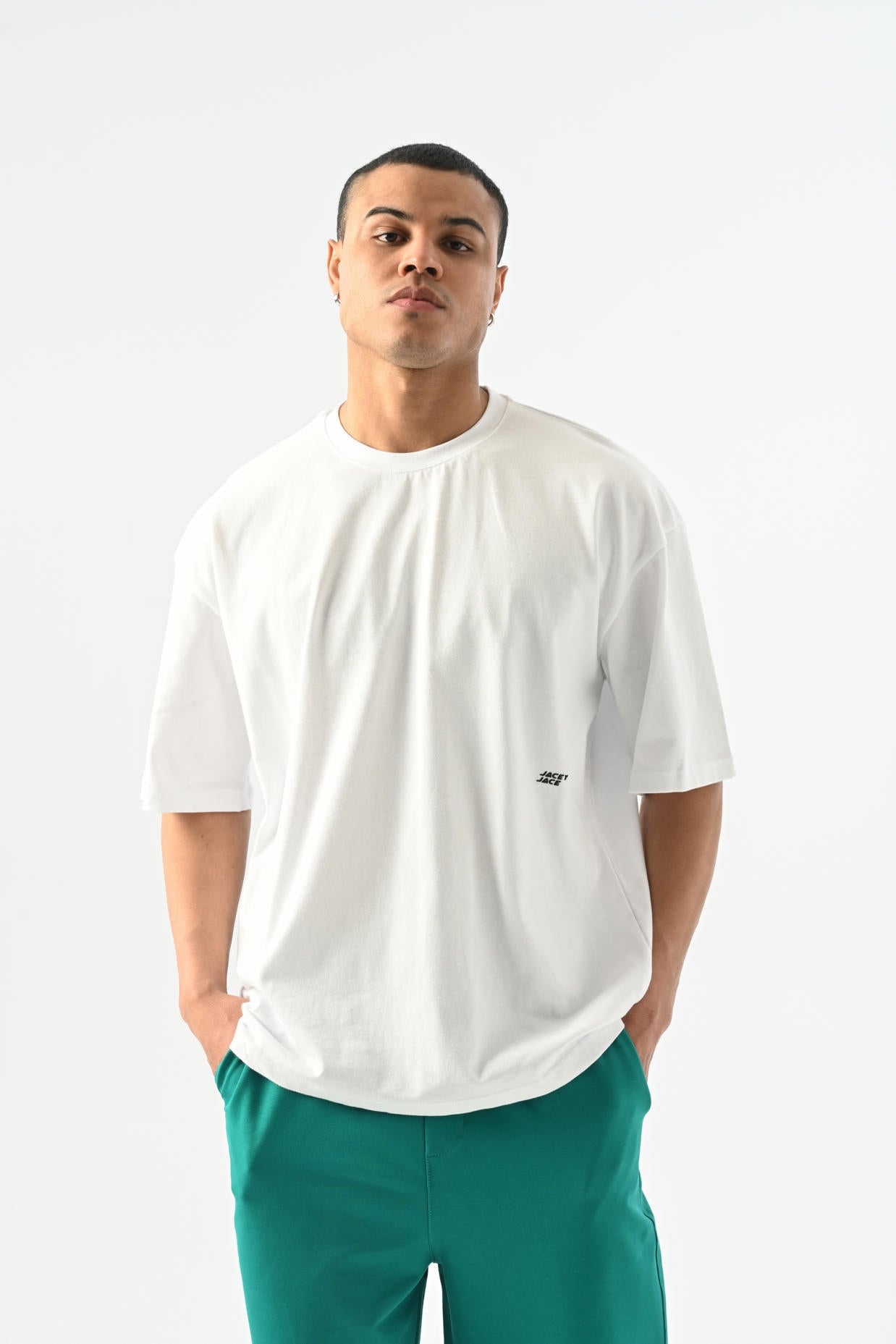 Life Baskılı Oversize T-shirt - Beyaz