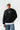 Patterned Patch Oversize Sweatshirt - Black