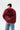 Floral Pattern Oversize Sweatshirt - Burgundy