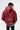 Patterned Hooded Oversized Sweatshirt - Burgundy