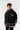 Patterned Hooded Oversized Sweatshirt - Black