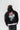 Floral Print Hooded Oversized Sweatshirt - Black