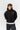 Floral Print Hooded Oversized Sweatshirt - Black
